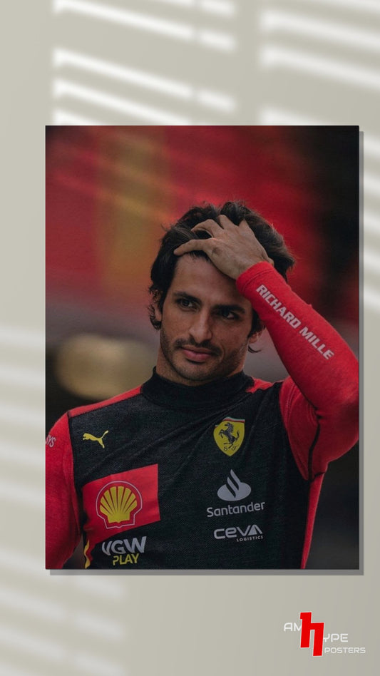 Carlos sainz | Smooth Operator | F1 | Ferrari | Wall Posters | A3 | A4 | Metal - amhype