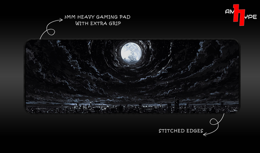 Dark City Moon Gaming Pad | Aesthetic Desk Mat | amhype