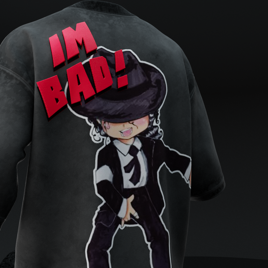 Michael Jackson I'm Bad Acid Wash Oversized Tee | amhype