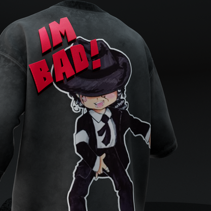 Michael Jackson I'm Bad Acid Wash Oversized Tee | amhype