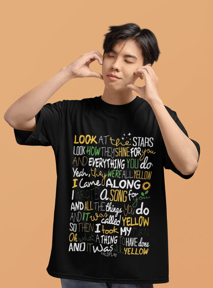 Coldplay Merch | Yellow Lyric | Unisex | Amhype | 100% Cotton - amhype