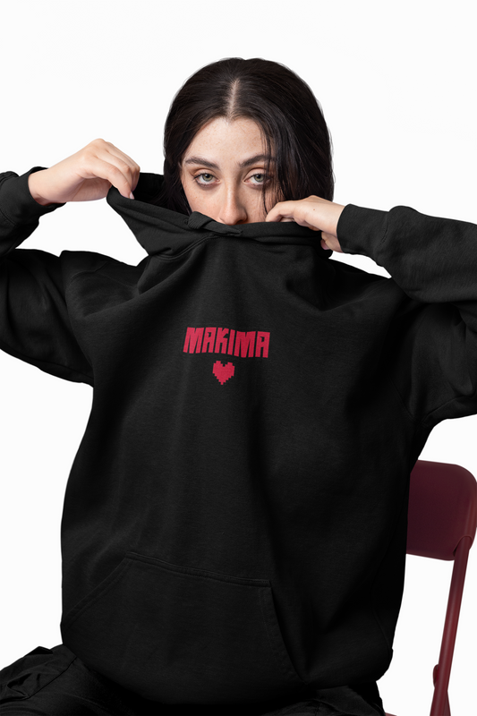 Chainsaw Man Oversized Hoodie — Makima Embroidery with Heart