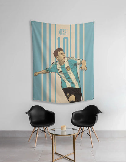 Messi Tapestry – Football Wall Hanging & Aesthetic Soccer Decor - amhype