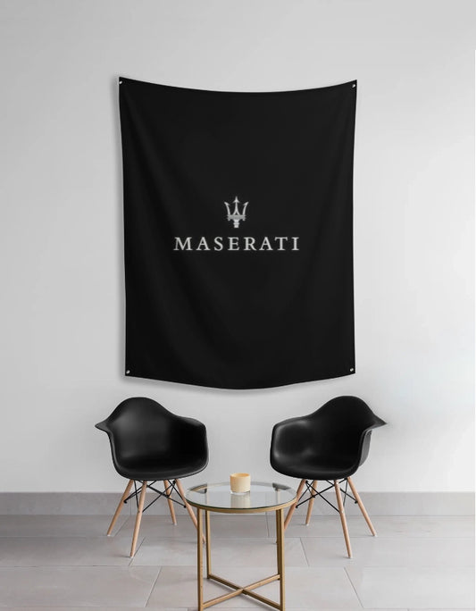 Maserati Logo Tapestry | Luxury Italian Car Wall Art by AmHype - amhype