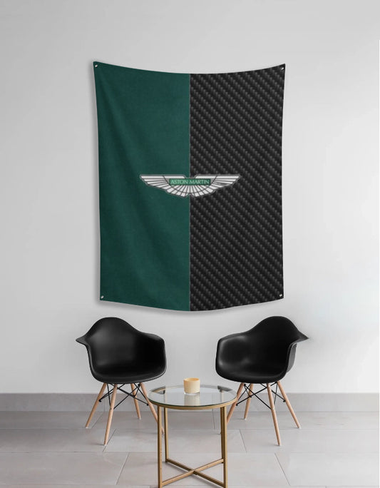 Aston Martin Logo Tapestry | Luxury Car Wall Art by AmHype - amhype