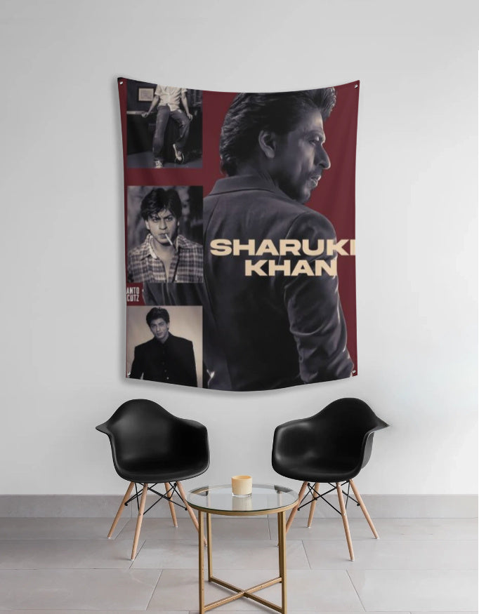 Shah Rukh Khan Tapestry – Bollywood Icon Wall Art | Aesthetic Room Decor by AmHype - amhype