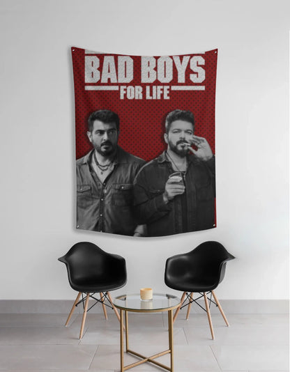 Ajith Kumar & Vijay Wall Tapestry – Bad Boys Movie Vibe, Fan-Inspired Decor - amhype