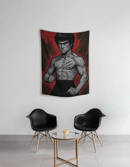 Bruce Lee Aesthetic Wall Tapestry – Iconic Martial Arts Legend by AmHype - amhype
