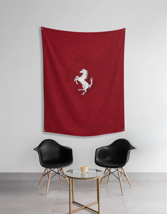 Ferrari Logo Tapestry | Luxury Supercar Wall Art by AmHype - amhype