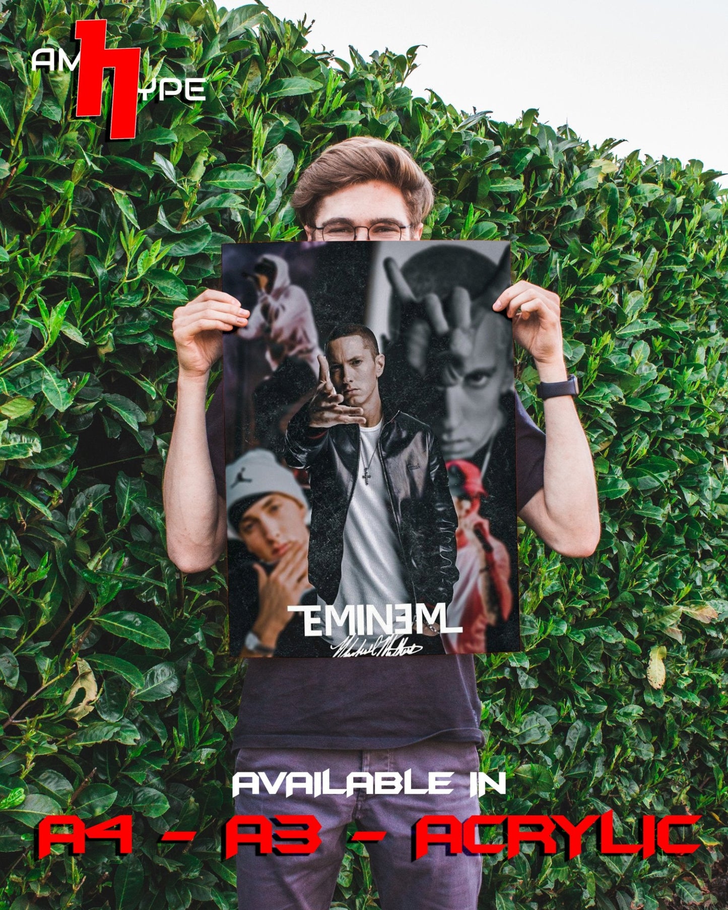 Eminem Posters | Wall Posters | A3 | A4 | Acrylic - amhype