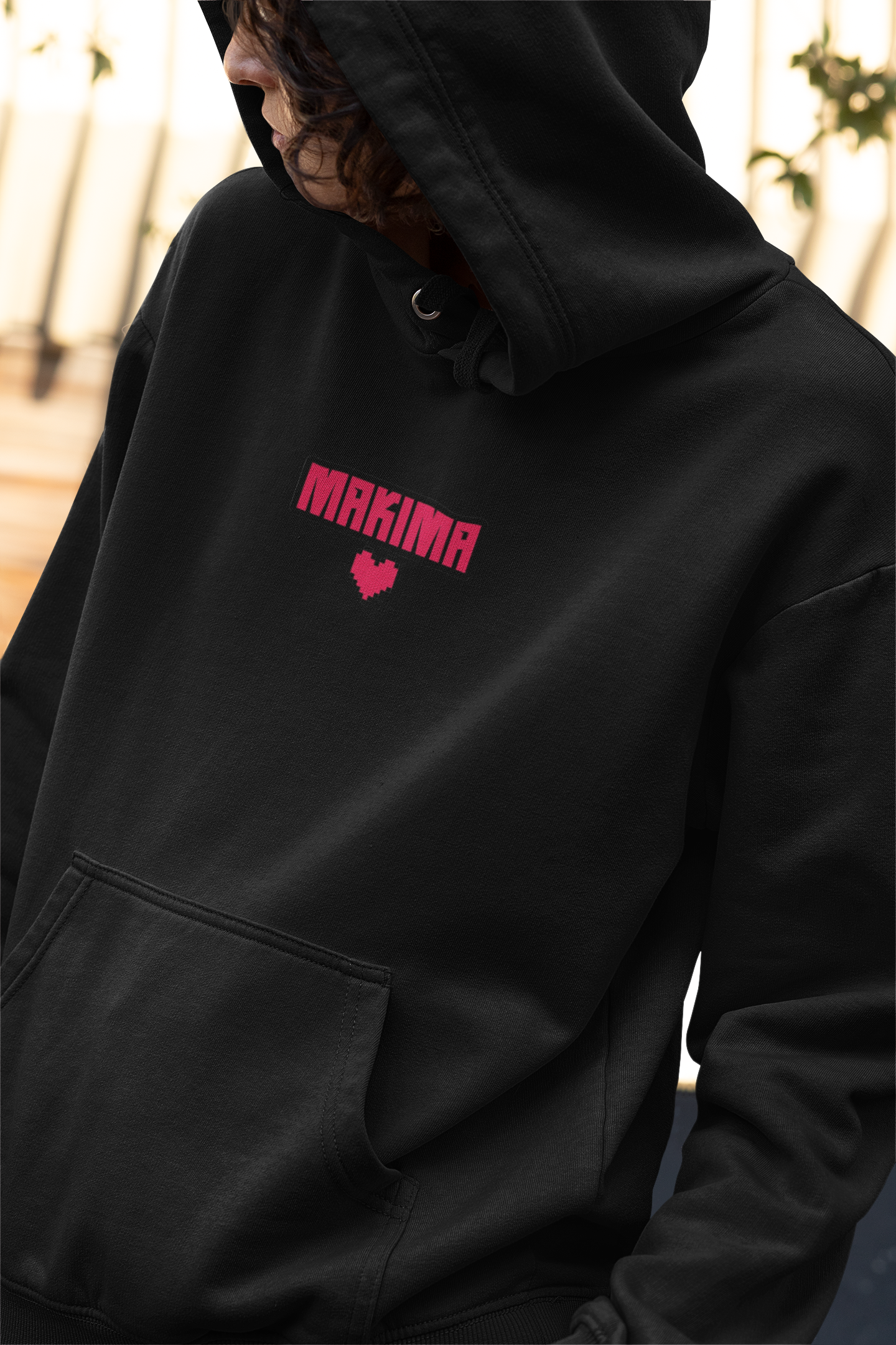 Chainsaw Man Oversized Hoodie — Makima Embroidery with Heart