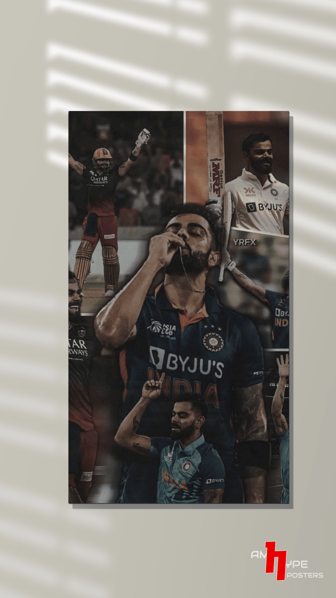 King Kohli | Cricket | Wall Posters | A3 | A4 | Metal - amhype