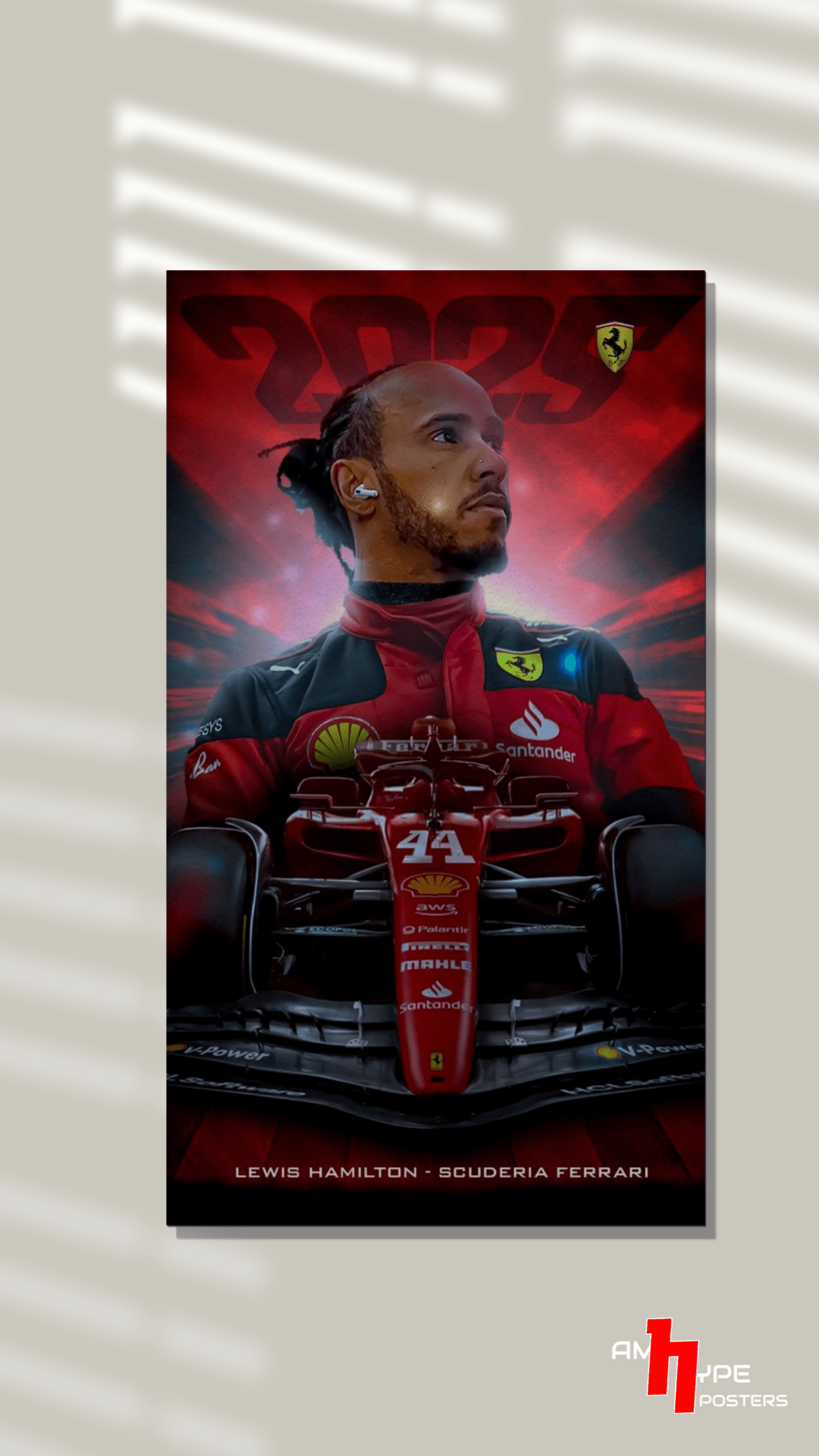 Lewis Hamilton | F1 | Sir Lewis hamilton | Ferrari | Wall Posters | A3 | A4 | Metal - amhype