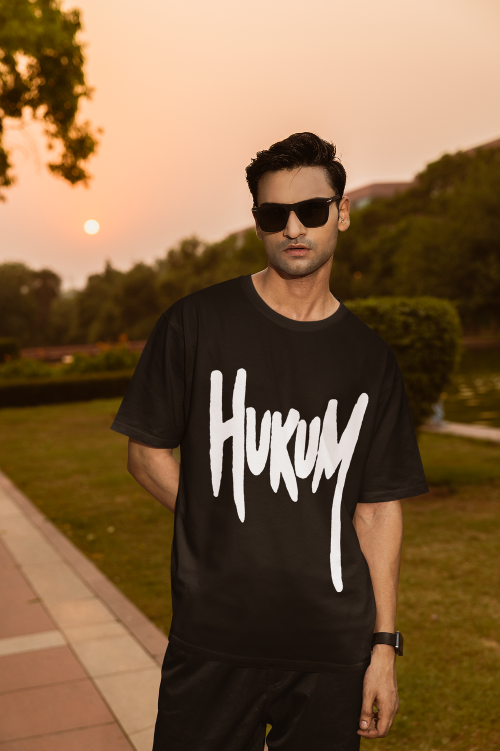 Hukum Black Edition Jailer Fan Oversized T-Shirt | Rajinikanth Anirudh Merch by AmHype