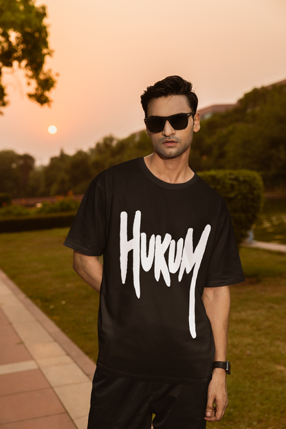 Hukum Black Edition Jailer Fan Oversized T-Shirt | Rajinikanth Anirudh Merch by AmHype