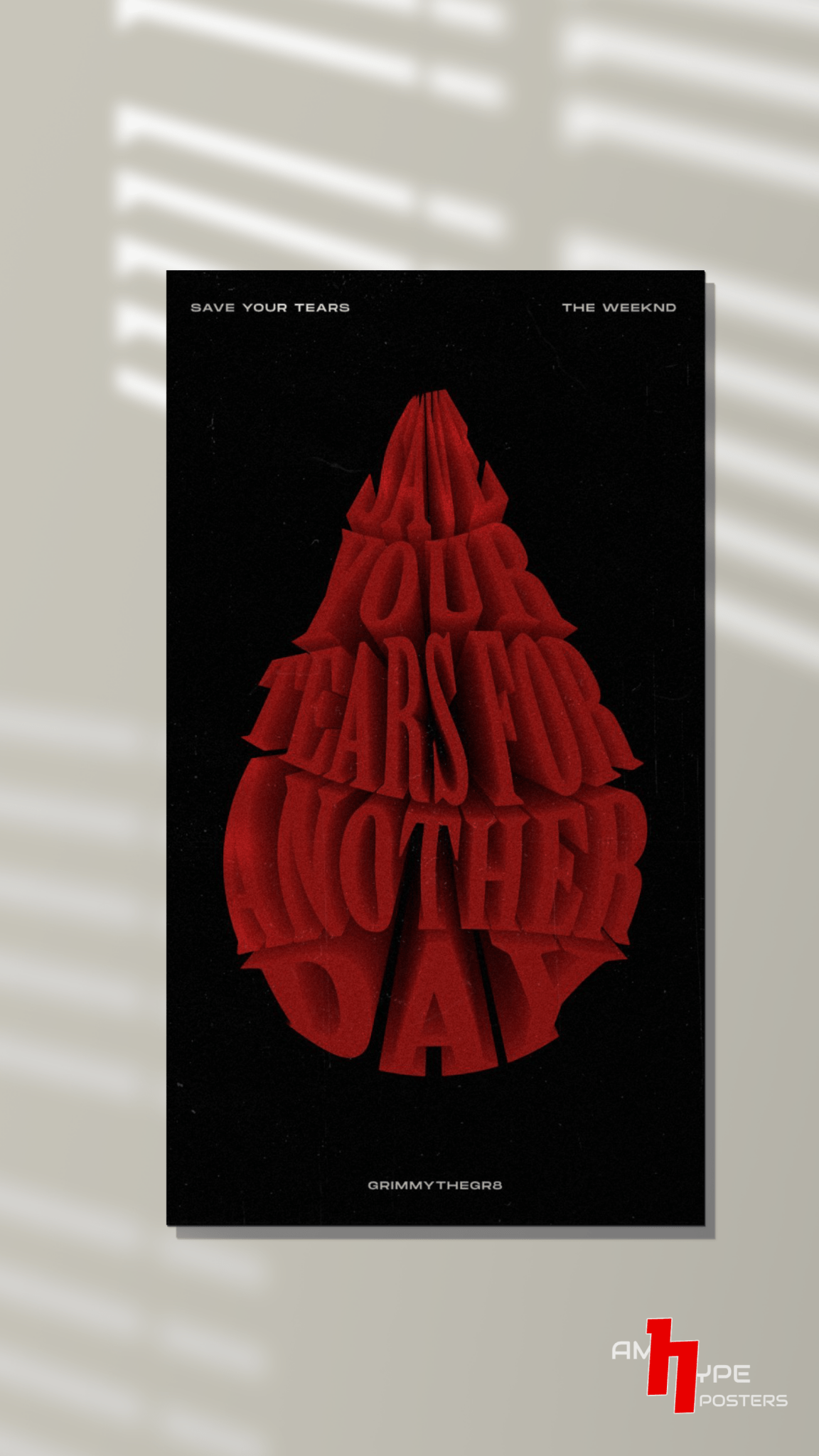 Save Your Tears | The Weeknd | Music| Wall Posters | A3 | A4 | Metal - amhype