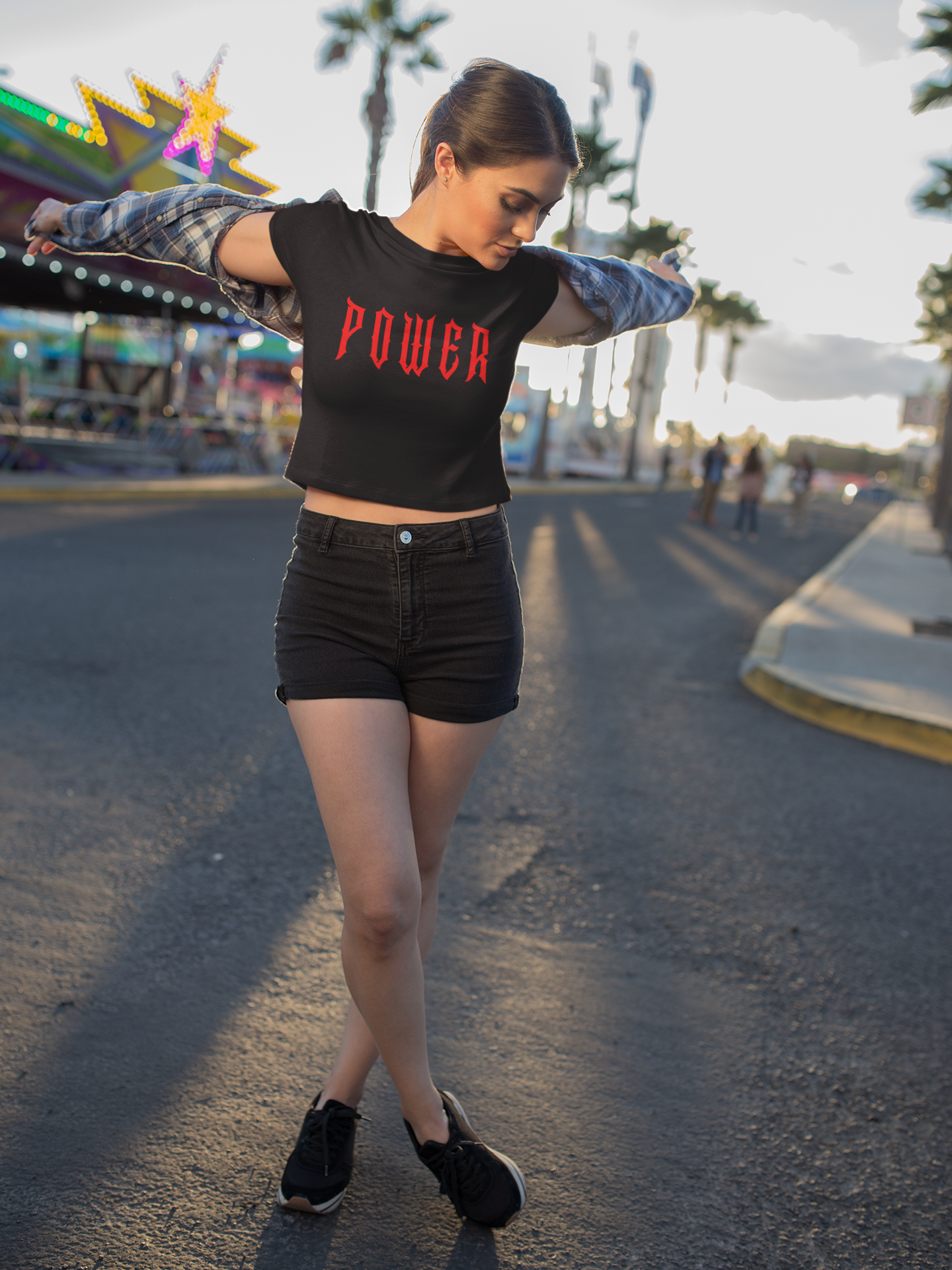 Chainsaw Man Power Baby Tee — Women’s Cropped Graphic Top (Cotton Stretch)